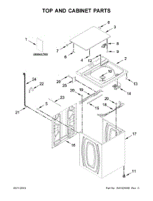 Top And Cabinet Parts parts for Amana Washer 4KNTW4605FW0 from AppliancePartsPros.com