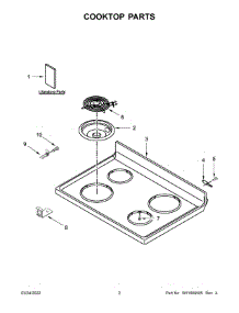 Cooktop Parts parts for Whirlpool Electric Range 4KWFC120MAW3 from AppliancePartsPros.com