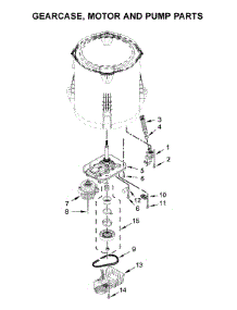 Gearcase, Motor And Pump Parts parts for Whirlpool Washer 4KWTW5900JW0 from AppliancePartsPros.com