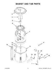 Basket And Tub Parts parts for Whirlpool Washer 4KWTW5900JW0 from AppliancePartsPros.com