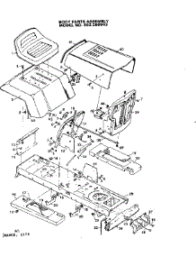 Body Parts Assembly parts for Craftsman Front-Engine Lawn Tractor 502250843 from AppliancePartsPros.com