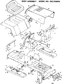 Body Assembly parts for Craftsman Front-Engine Lawn Tractor 502250890 from AppliancePartsPros.com
