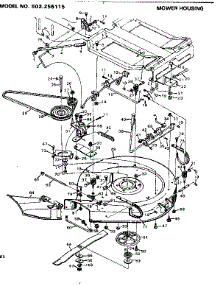 Mower Housing parts for Craftsman Front-Engine Lawn Tractor 502256115 from AppliancePartsPros.com