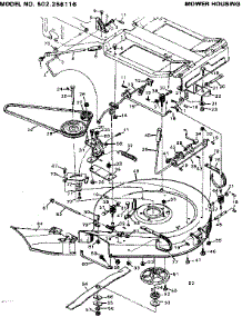 Mower Housing parts for Craftsman Front-Engine Lawn Tractor 502256116 from AppliancePartsPros.com