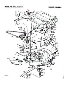 Mower Housing parts for Craftsman Front-Engine Lawn Tractor 502256136 from AppliancePartsPros.com