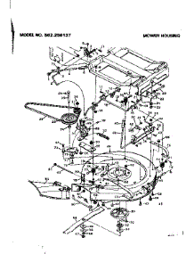 Mower Housing parts for Craftsman Front-Engine Lawn Tractor 502256137 from AppliancePartsPros.com