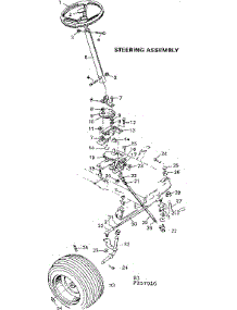 Steering Assembly parts for Craftsman Front-Engine Lawn Tractor 502257010 from AppliancePartsPros.com