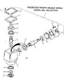 Peerless Right Angle Drive parts for Craftsman Front-Engine Lawn Tractor 502257010 from AppliancePartsPros.com