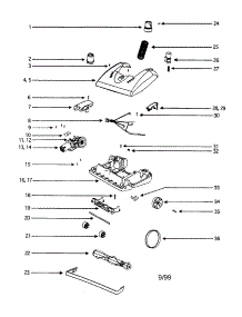 Wheel Carriage parts for Eureka Upright Vacuum 5190AT from AppliancePartsPros.com