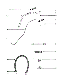 Hose parts for Eureka Upright Vacuum 5195AT from AppliancePartsPros.com