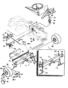 Front Steering Assembly parts for Craftsman Front-Engine Lawn Tractor 536252570 from AppliancePartsPros.com