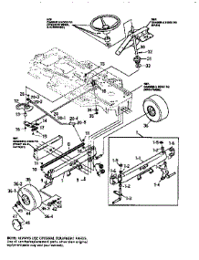 Front Steering Assembly parts for Craftsman Front-Engine Lawn Tractor 536252571 from AppliancePartsPros.com