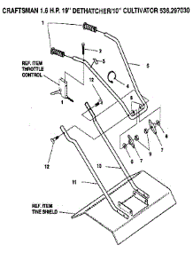 Handle Assembly parts for Craftsman Rear-Tine Tiller 536297030 from AppliancePartsPros.com