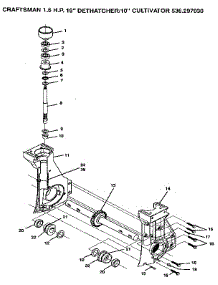 Tine Shaft And Gear Assembly parts for Craftsman Rear-Tine Tiller 536297030 from AppliancePartsPros.com