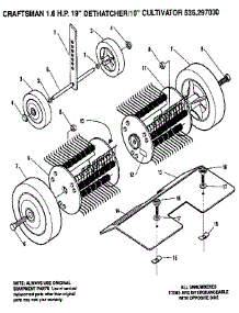 Wheel Assembly parts for Craftsman Rear-Tine Tiller 536297030 from AppliancePartsPros.com