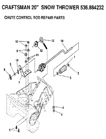 Chute Control Rod parts for Craftsman Gas Snowblower 536884232 from AppliancePartsPros.com
