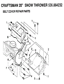 Belt Cover parts for Craftsman Gas Snowblower 536884232 from AppliancePartsPros.com
