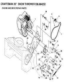 Engine And Drive parts for Craftsman Gas Snowblower 536884232 from AppliancePartsPros.com