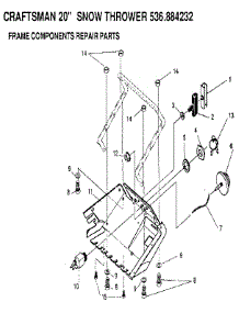 Frame Components parts for Craftsman Gas Snowblower 536884232 from AppliancePartsPros.com
