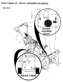 Decals parts for Craftsman Gas Snowblower 536885920 from AppliancePartsPros.com