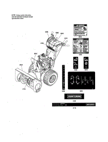 Decals parts for Craftsman Gas Snowblower 536886180 from AppliancePartsPros.com
