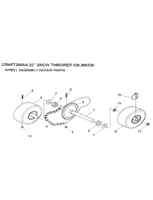 Wheel Assembly parts for Craftsman Gas Snowblower 536886530 from AppliancePartsPros.com