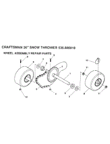 Wheel Assembly parts for Craftsman Gas Snowblower 536886810 from AppliancePartsPros.com