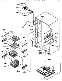 Freezer Shelves And Light parts for Amana Side-By-Side Refrigerator 57085-P1190813WE from AppliancePartsPros.com