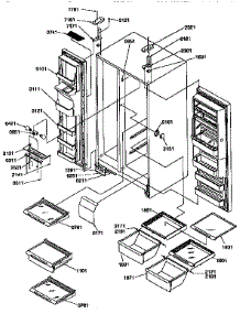 Shelves, Lights And Hinges parts for Amana Side-By-Side Refrigerator 57089-P1190814WE from AppliancePartsPros.com