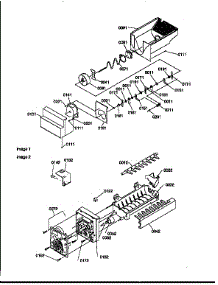 Ice Bucket Auger And Ice Maker parts for Amana Side-By-Side Refrigerator 57089-P1190814WE from AppliancePartsPros.com