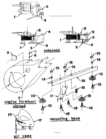 Solenoid / Flywheel / Mounting Base / Air Vane Assembly parts for Craftsman Generator 58031990 from AppliancePartsPros.com