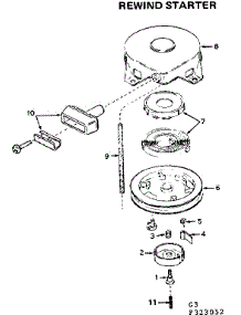 Rewind Starter parts for Craftsman Farming 580323052 from AppliancePartsPros.com