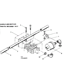 Handle And Muffler parts for Craftsman Farming 580324080 from AppliancePartsPros.com