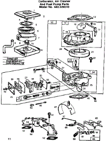 Carburetor, Air Cleaner And Fuel Pump Parts parts for Craftsman Generator 580326510 from AppliancePartsPros.com