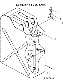 Exployed View Of Auxiliary Fuel Tank parts for Craftsman Generator 580329210 from AppliancePartsPros.com