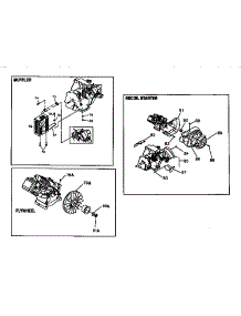 Muffler /  Recoil Starter And Flywheel parts for Craftsman Gas Pressure Washer 580762601 from AppliancePartsPros.com
