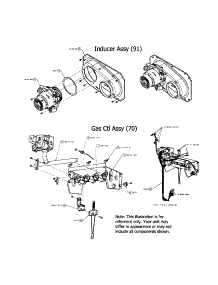 Inducer And Gas Control parts for Carrier Furnace 58DLA13510016 from AppliancePartsPros.com