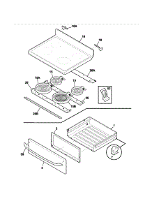 Top / Drawer parts for Kenmore Electric Range 599.5408571 (5995408571, 599 5408571) from AppliancePartsPros.com