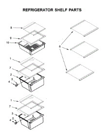 Refrigerator Shelf Parts parts for Maytag Side-By-Side Refrigerator 5GRS315NHM00 from AppliancePartsPros.com