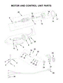 Motor And Control Unit Parts parts for Kitchenaid Stand Mixer 5K45SSPWH0 from AppliancePartsPros.com