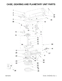 Case, Gearing And Planetary Unit Parts parts for Kitchenaid Stand Mixer 5K45SSROB0 from AppliancePartsPros.com