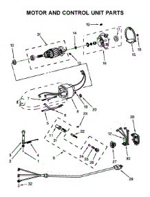 Motor And Control Unit Parts parts for Kitchenaid Stand Mixer 5KPM5BOB4 from AppliancePartsPros.com