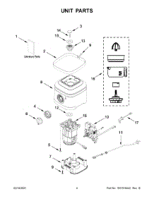 Unit Parts parts for Kitchenaid Blender 5KSB1350BOB0 from AppliancePartsPros.com