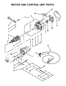 Motor And Control Unit Parts parts for Kitchenaid Stand Mixer 5KSM125ESN4 from AppliancePartsPros.com
