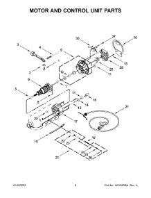 Motor And Control Unit Parts parts for Kitchenaid Stand Mixer 5KSM130WER0 from AppliancePartsPros.com