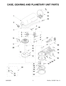 Case, Gearing And Planetary Unit Parts parts for Kitchenaid Stand Mixer 5KSM150PSAMH0 from AppliancePartsPros.com