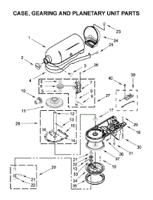 Case, Gearing And Planetary Unit Parts parts for Kitchenaid Stand Mixer 5KSM150PSBPH4 from AppliancePartsPros.com