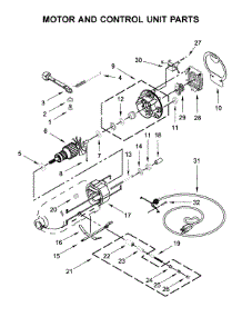 Motor And Control Unit Parts parts for Kitchenaid Stand Mixer 5KSM150PSBPH4 from AppliancePartsPros.com