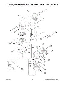 Case, Gearing And Planetary Unit Parts parts for Kitchenaid Stand Mixer 5KSM150PSNER5 from AppliancePartsPros.com