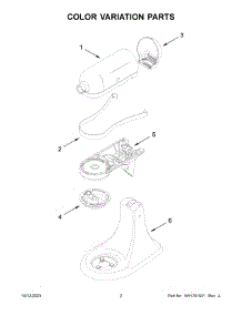 Color Variation Parts parts for Kitchenaid Stand Mixer 5KSM150PSNPT5 from AppliancePartsPros.com